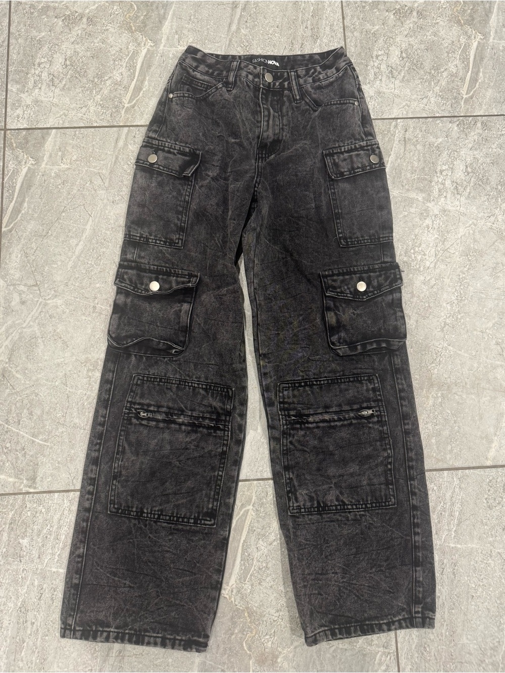 Fashionnova Black Cargo Jeans